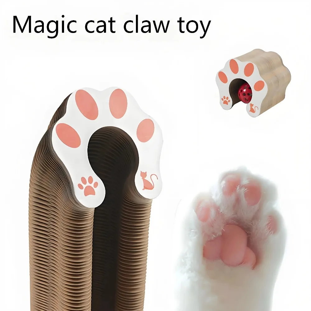 Arranhador para Gatos de Papelão Ondulado com Sino Dobrável - Imagem 3