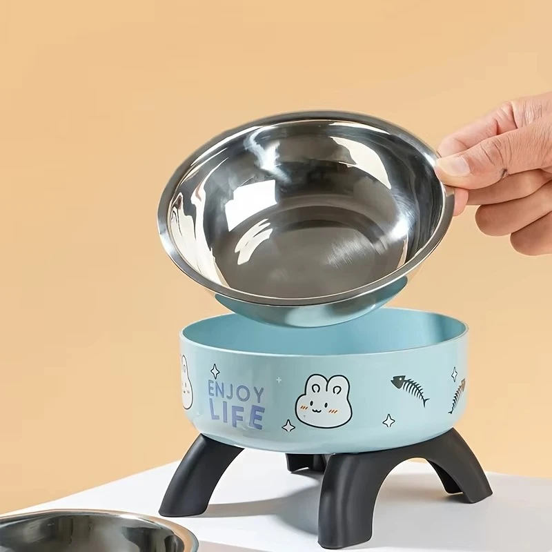 Tigela Elevada para Cães e Gatos Pequenos de Aço Inoxidável com Base Antiderrapante - Image 6