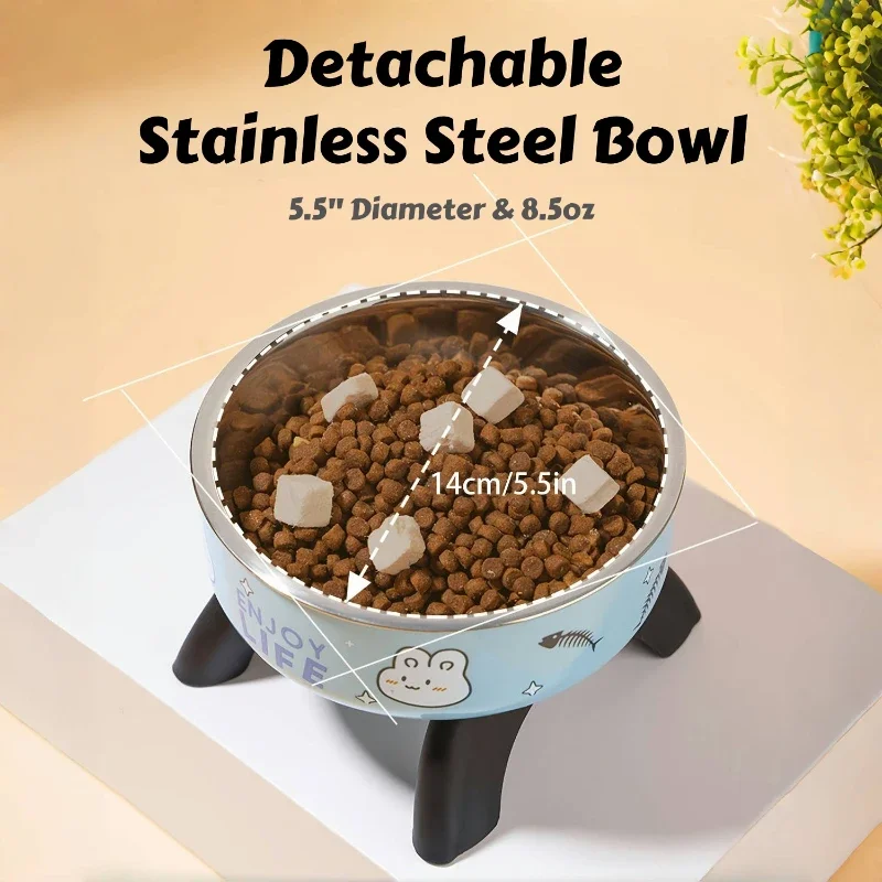 Tigela Elevada para Cães e Gatos Pequenos de Aço Inoxidável com Base Antiderrapante - Image 5