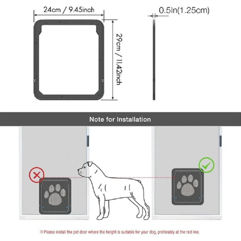 WON Abridor de Portão para Cães Pequenos de ABS 24x29cm - Imagem 6