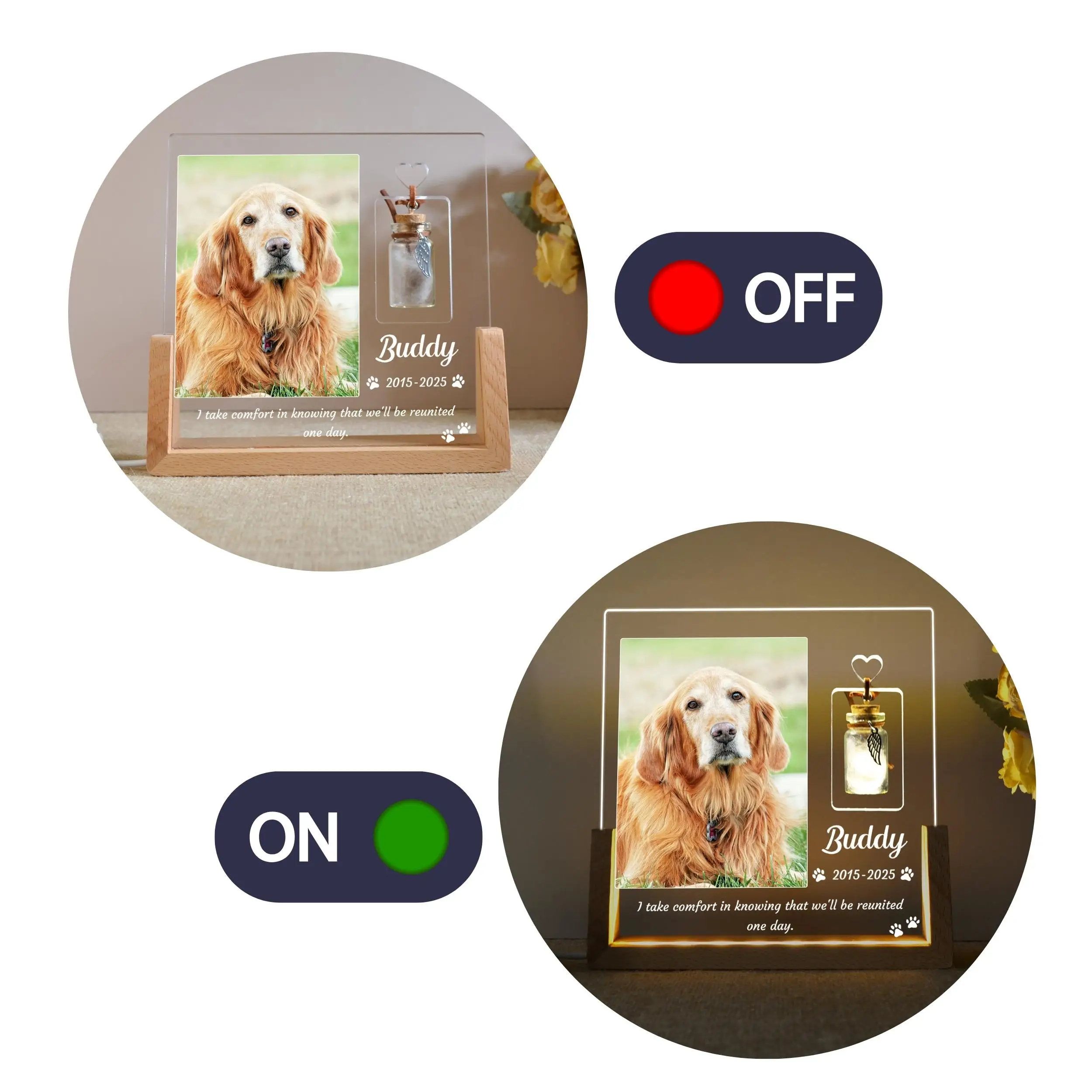 Luminária de Mesa LED USB para Cães e Gatos com Foto Personalizada - Imagem 4