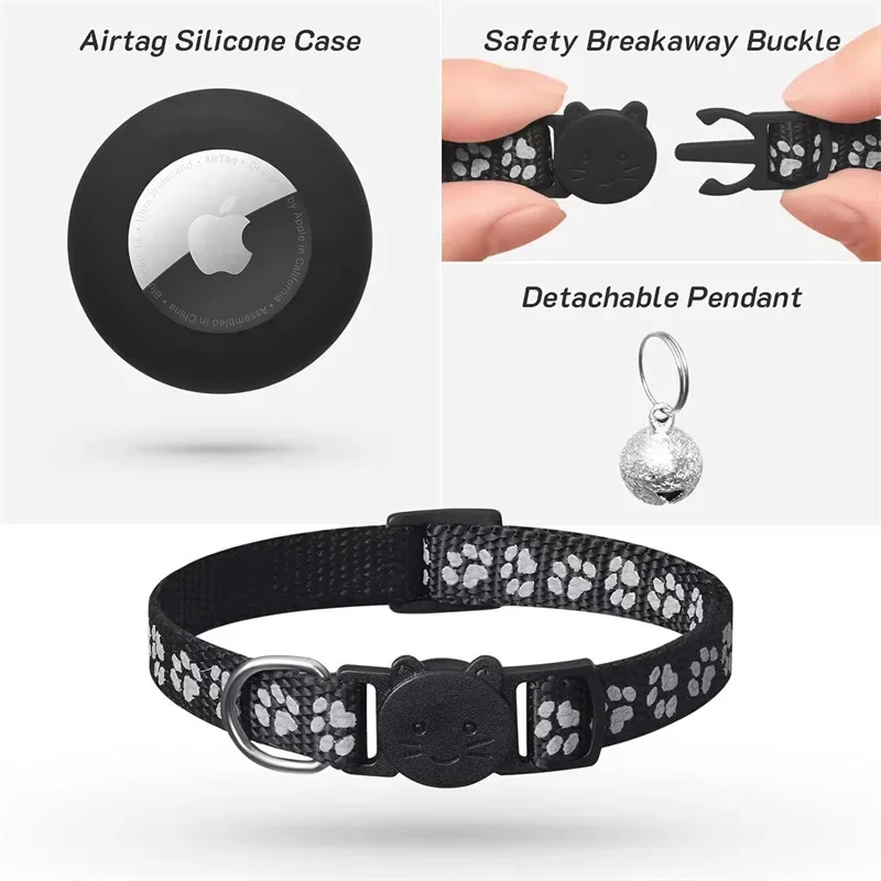 Coleira para Gato com Suporte Airtag e Sino Ajustável 18-30 cm - Imagem 3