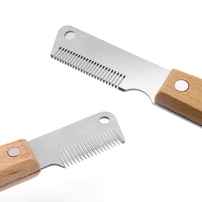 Faca de Tosa para Cães e Gatos com Cabo de Madeira 17 cm - Imagem 4