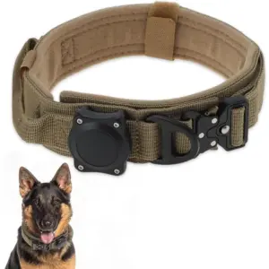 coleira tática para cães com suporte airtag