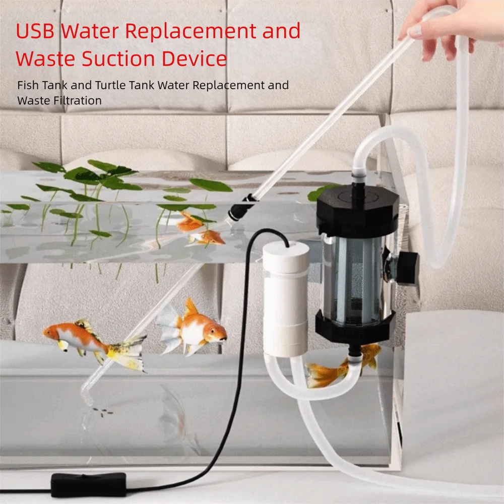 Trocador de Água Portátil para Aquário USB 280 GPH com Gancho - Imagem 3