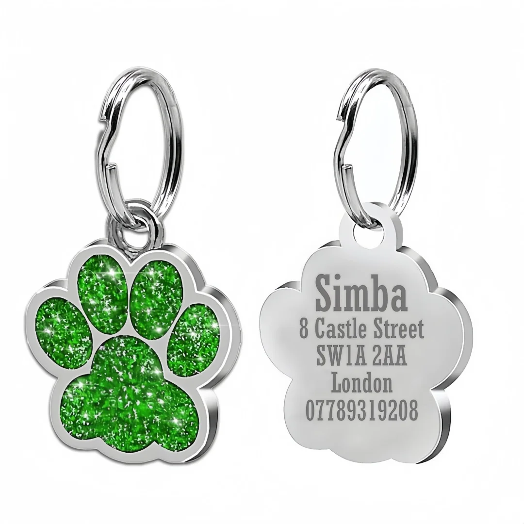 Etiqueta de Identificação para Cães e Gatos Personalizável com Glitter - Imagem 4