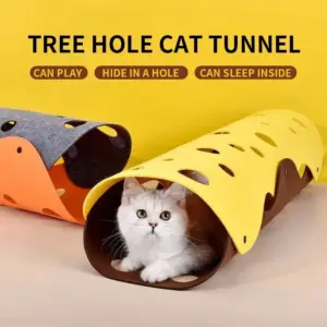 túnel para gatos de feltro