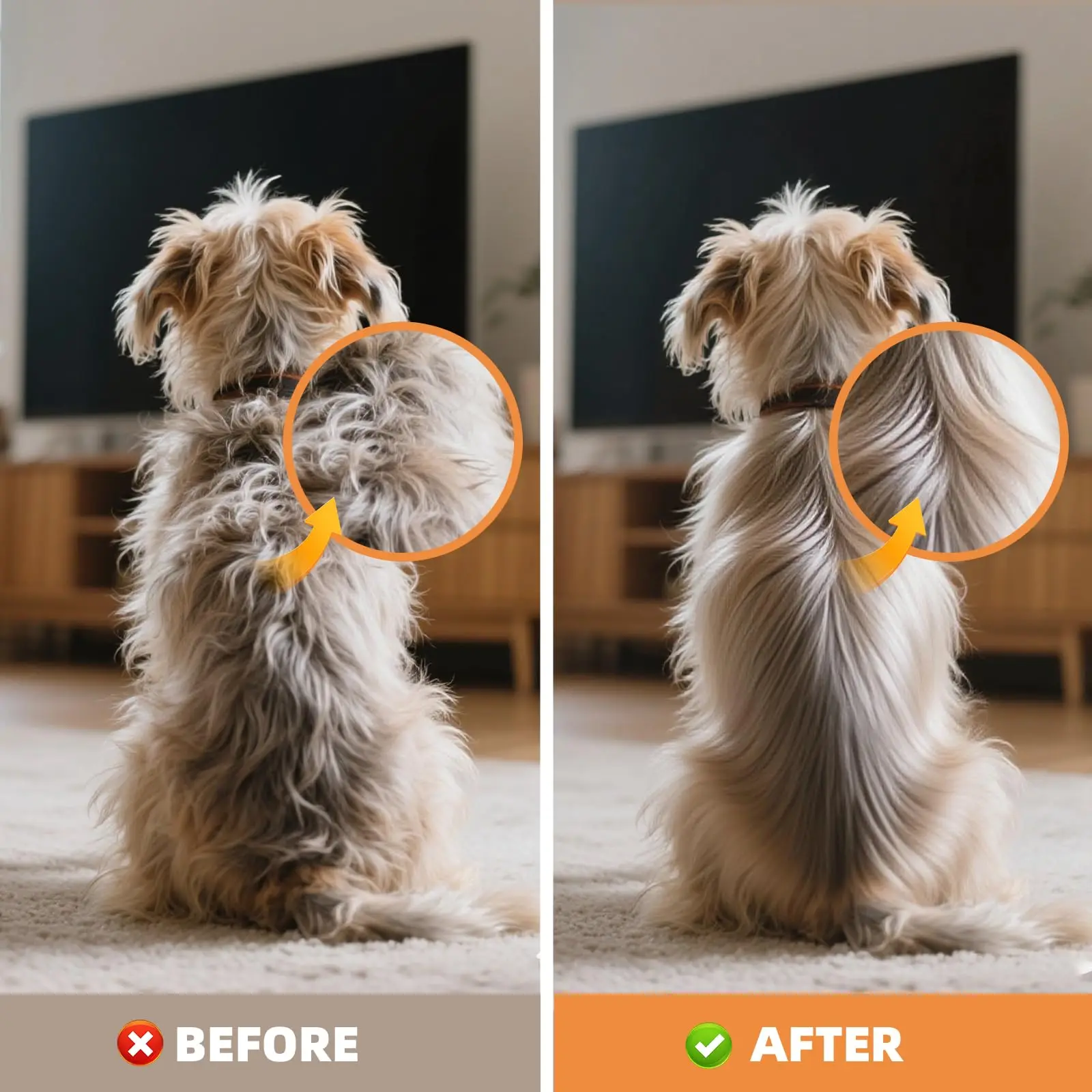 Escova de Pelos para Cães e Gatos de Metal e ABS com Cabo Ergonômico - Imagem 5