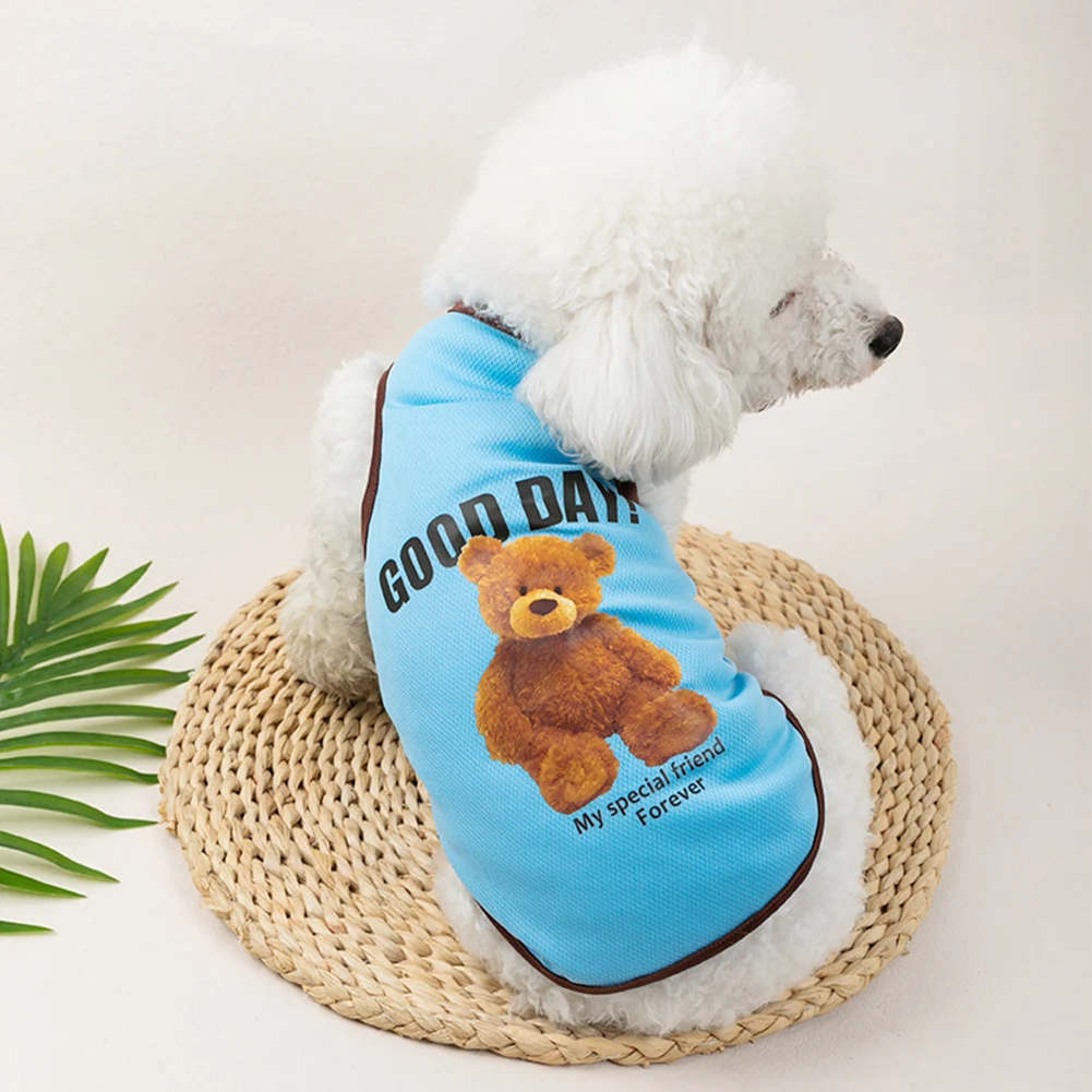 Camiseta para Cães e Gatos Estampa Urso de Poliéster Respirável - Imagem 3