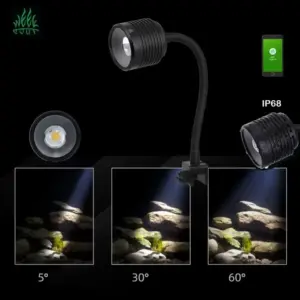 luminária led para aquário com controle bluetooth