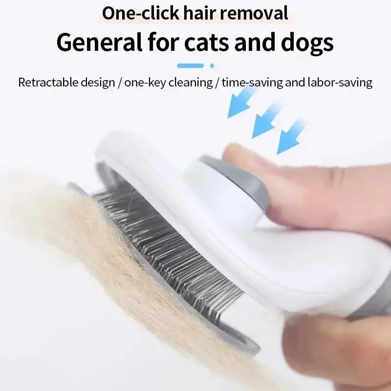Escova para Cães e Gatos de Aço Inoxidável com Limpeza Automática - Imagem 2