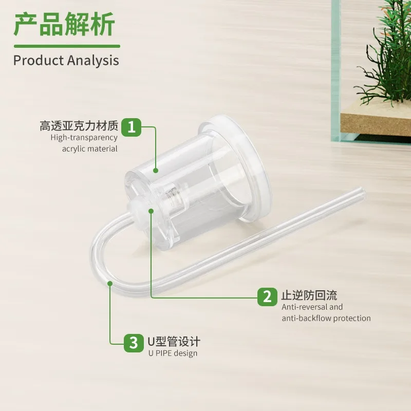 Difusor de CO2 para Aquário Transparente Acrílico com Anti-Refluxo - Imagem 4