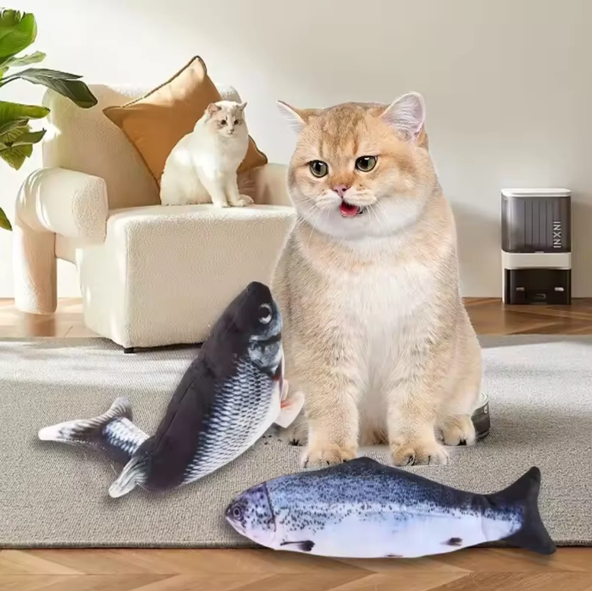 Brinquedo Peixe Elétrico USB para Gatos e Cães, Interativo - Imagem 2