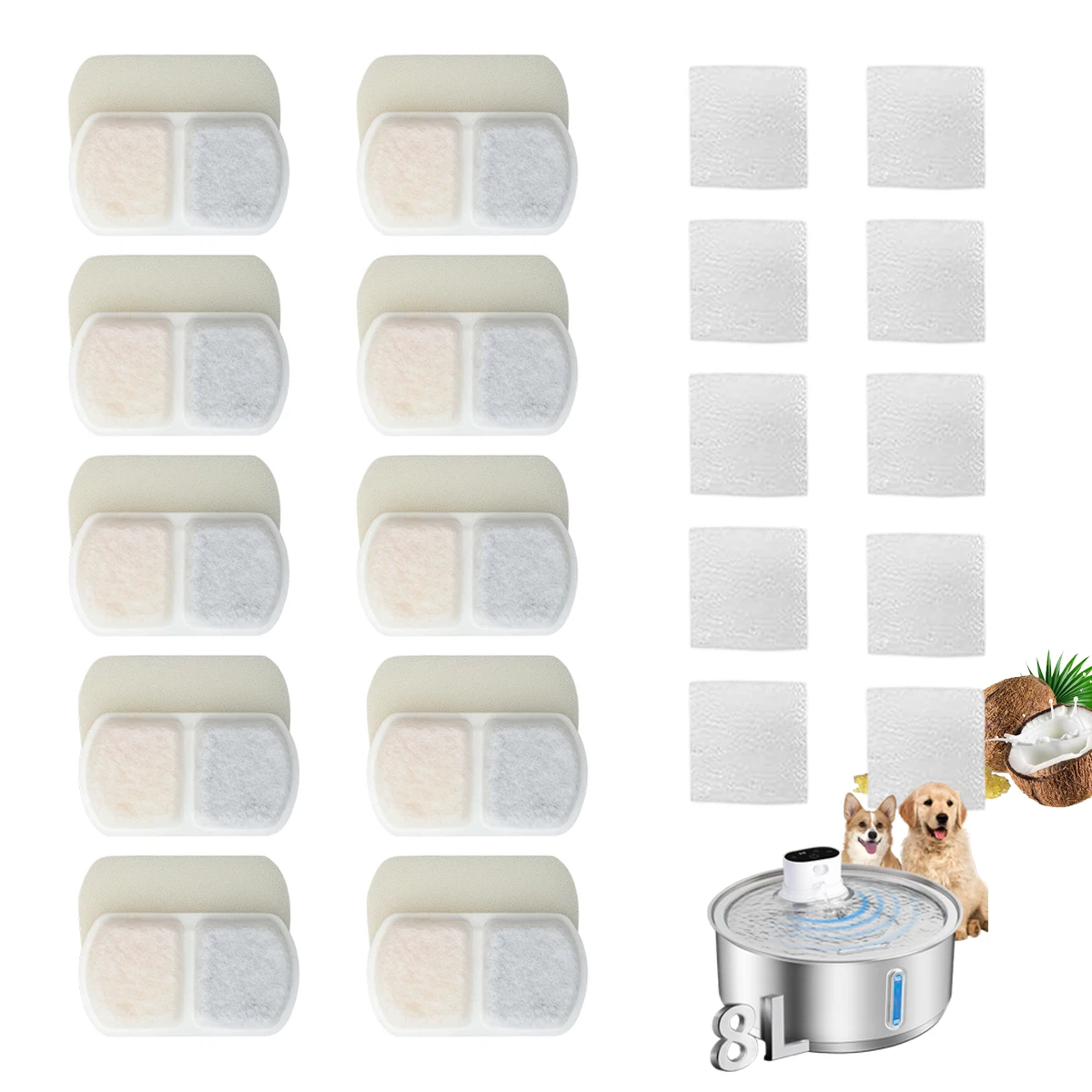 filtro de carvão para fonte de água pet