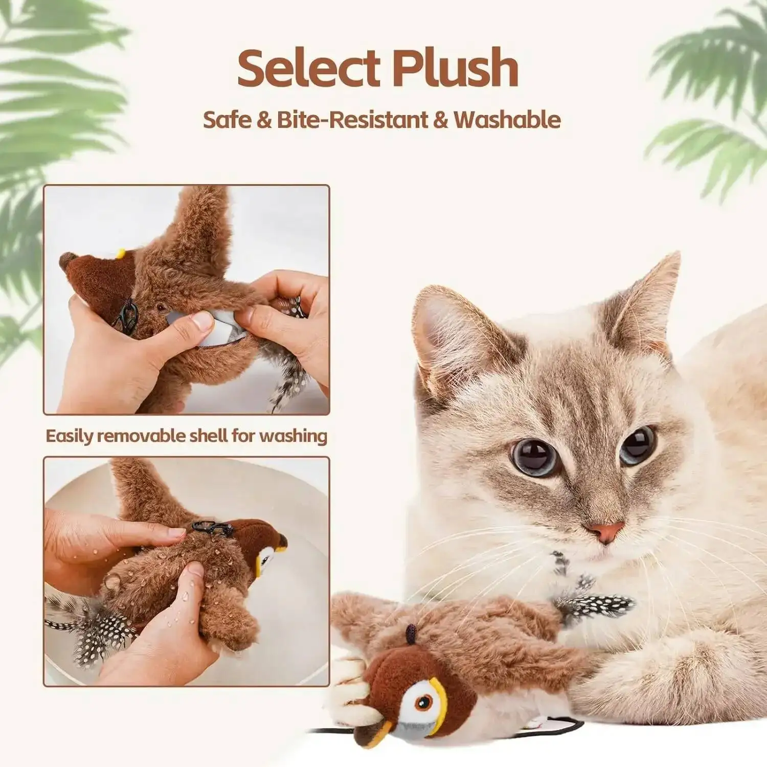 Brinquedo Pássaro Recarregável USB para Gatos e Cães com Sons e Movimentos - Image 4