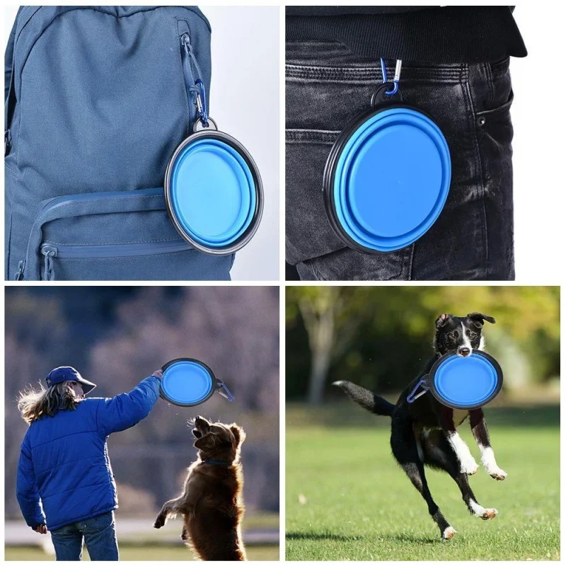 tigela dobrável de silicone para cães e gatos