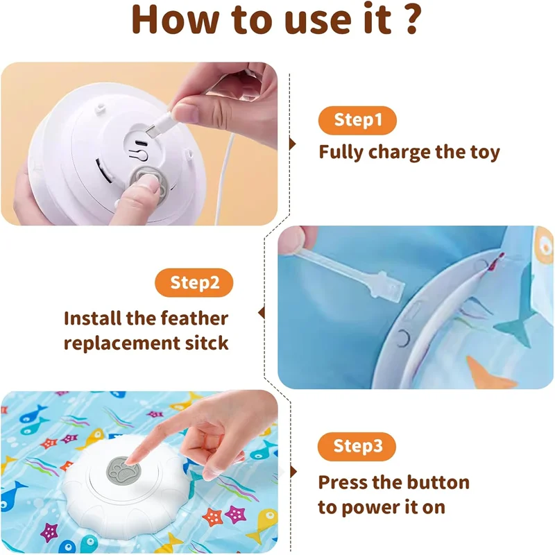 Brinquedo Interativo para Gatos com Plataforma Giratória Recarregável USB - Imagem 5