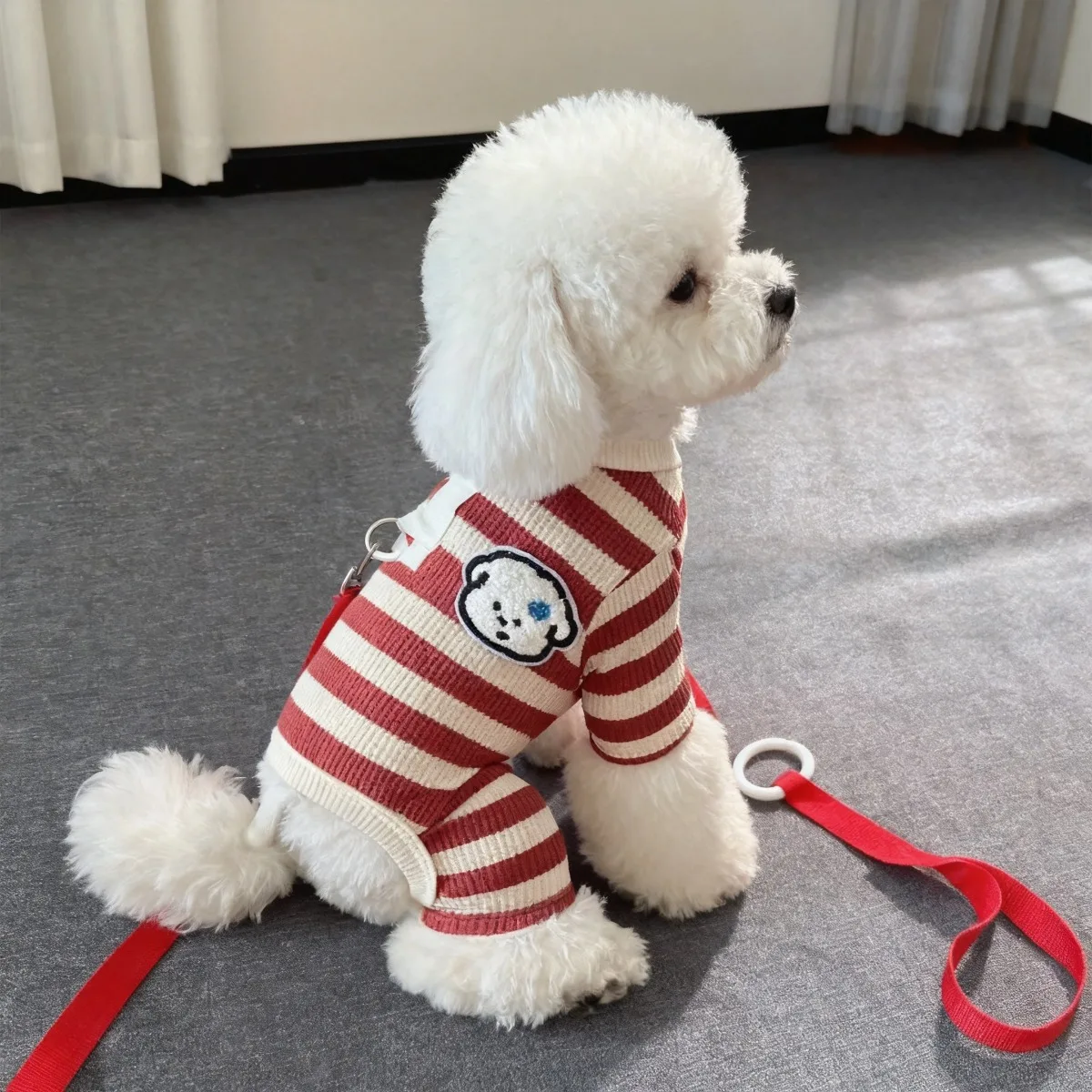 Roupa para Cães Pequenos com Listras Quentes para o Inverno - Imagem 2
