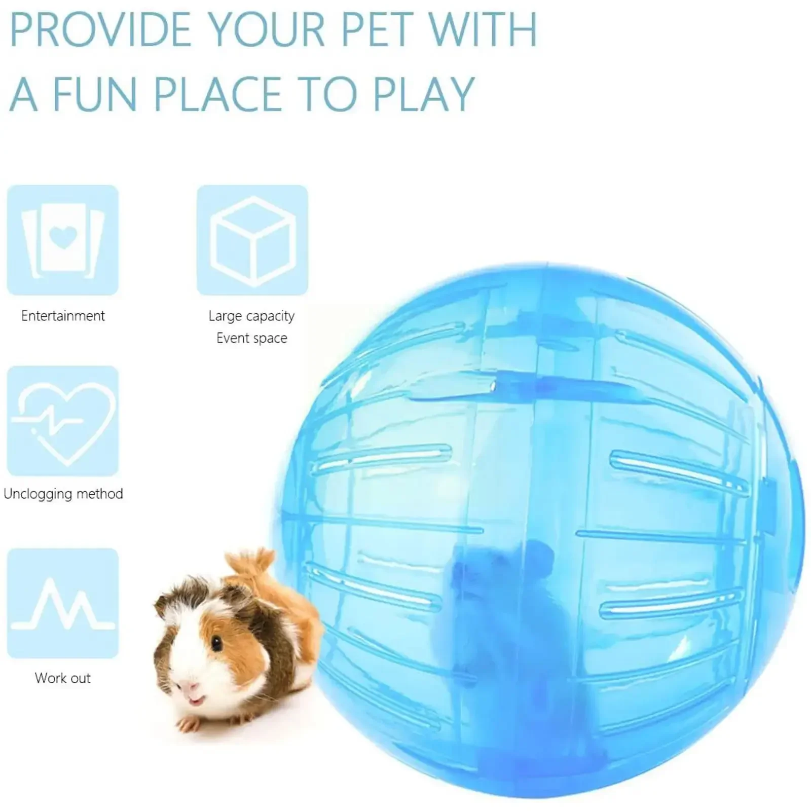 Bola de Exercício para Hamster e Roedores 10cm Transparente - Imagem 2