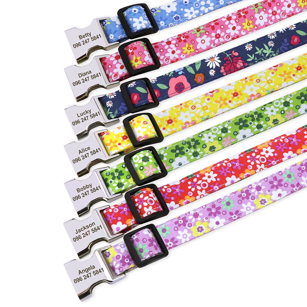 Coleira Floral Nylon para Cães com Gravação Personalizada - Image 4