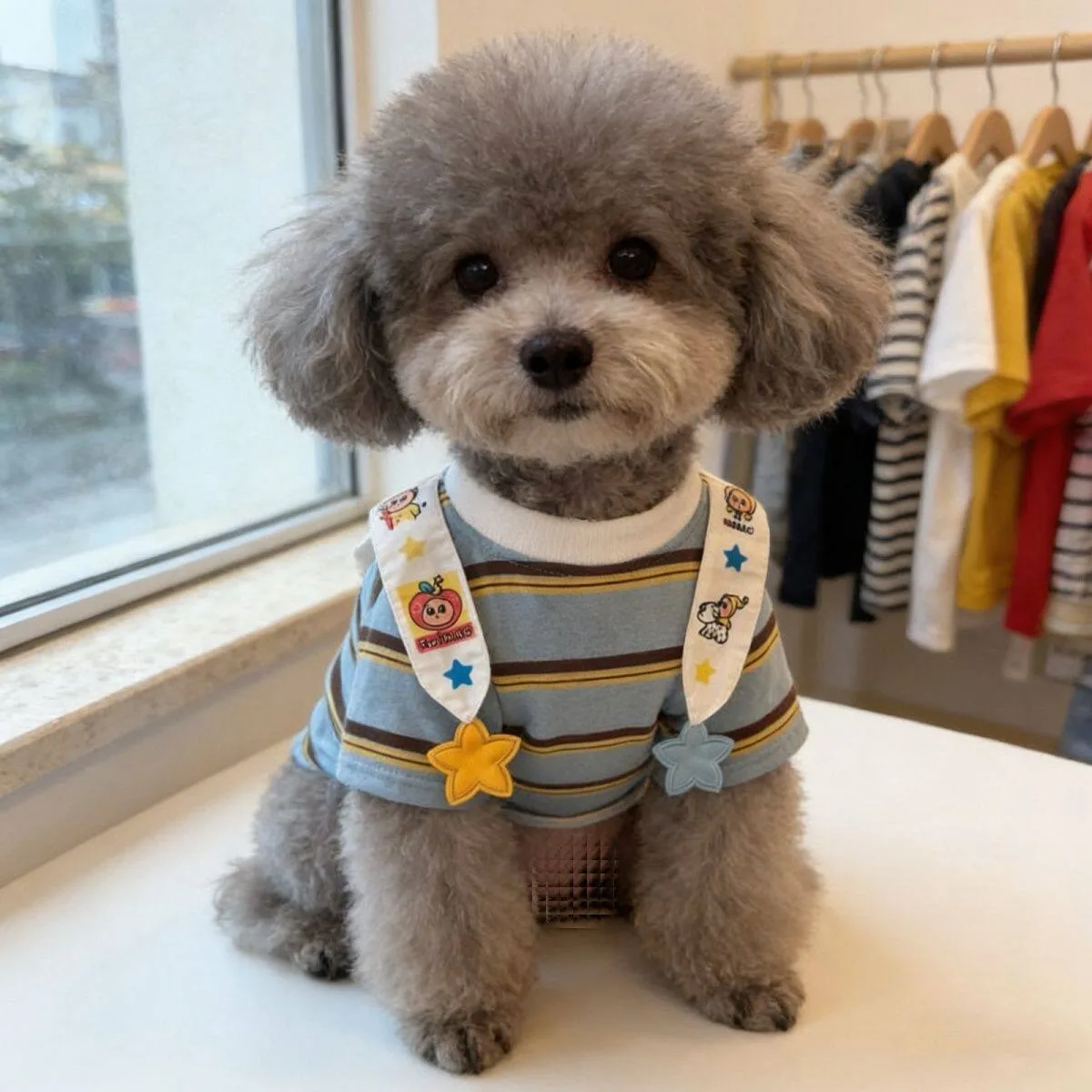 Roupa para Cães Pequenos Azul de Poliéster com Proteção de Pelos - Image 3