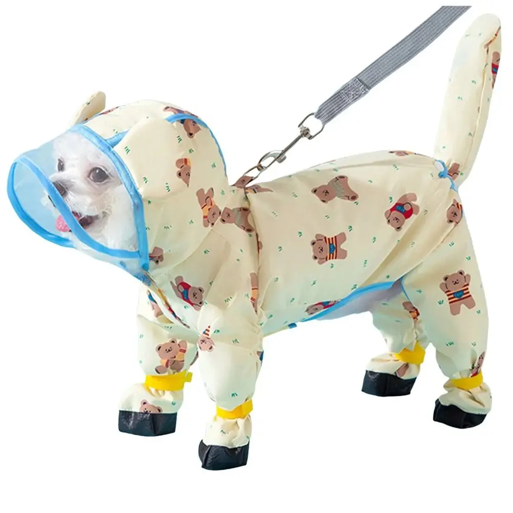 Capa de Chuva para Cães Pequenos com Capuz e Quatro Pernas Ajustável - Image 3