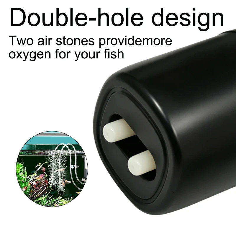 Bomba de Ar USB para Aquário 1W com Duas Saídas e Volume de Ar Ajustável - Imagem 3