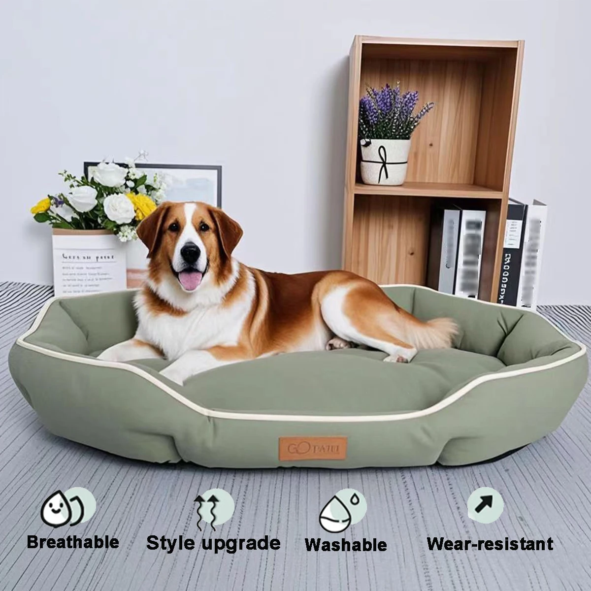 Cama Sofá para Cães e Gatos de Pelúcia com Base Antiderrapante - Imagem 2