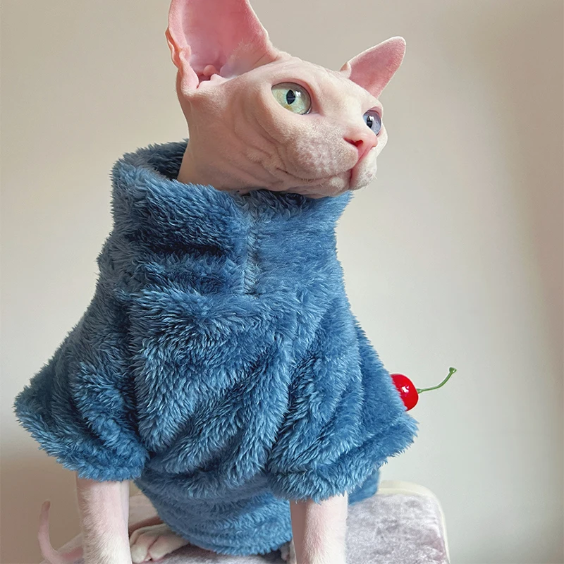 Suéter para Gatos sem Pelos de Veludo Ártico Quente - Imagem 3