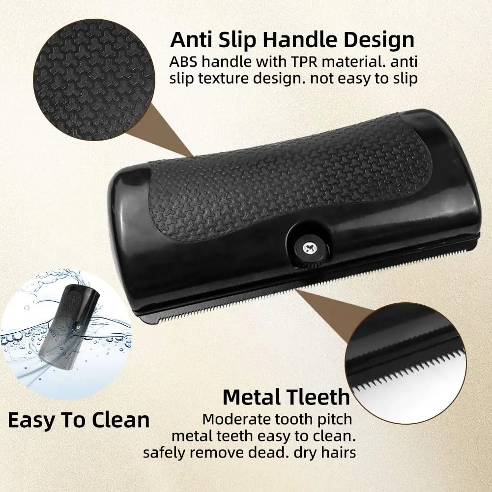 Escova de Pelos para Cães e Gatos de Metal e ABS com Cabo Ergonômico - Imagem 4