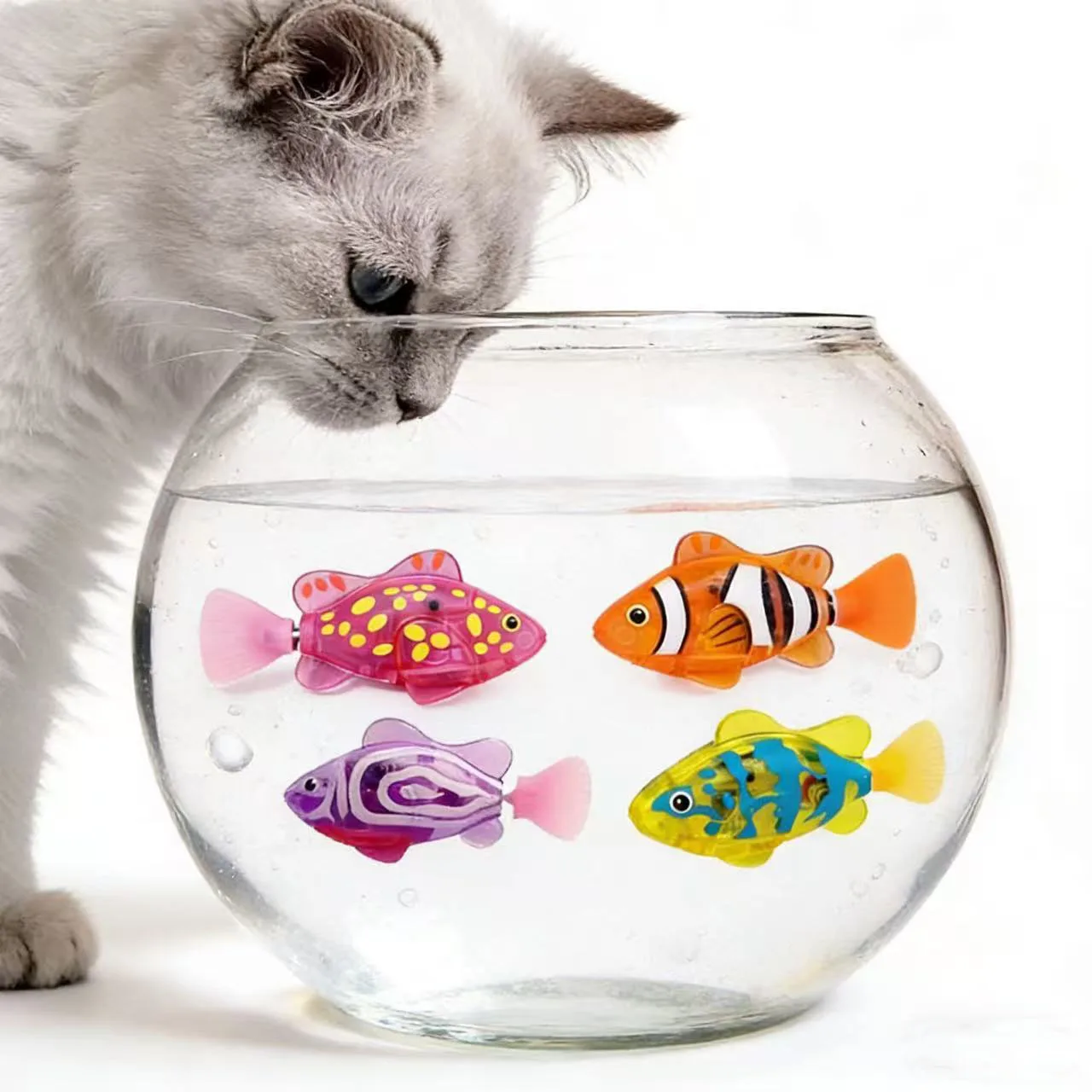 brinquedo robô peixe para gatos