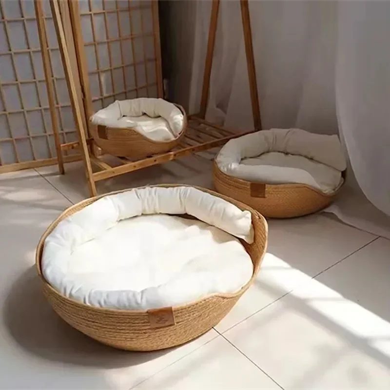 Casa de Sofá para Gatos de Tecelagem de Bambu 100 cm - Image 5