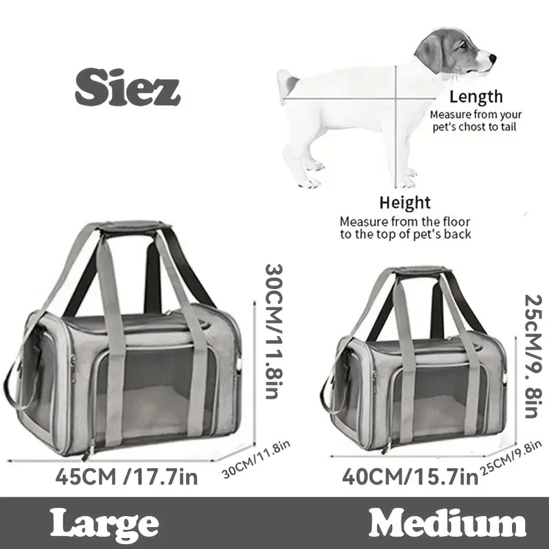 Mochila de Transporte para Cães e Gatos Pequenos Dobrável com Ventilação Lateral - Imagem 6