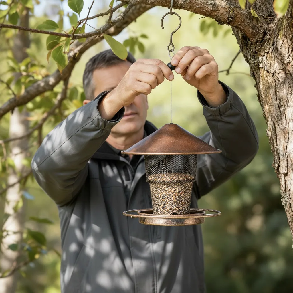 Comedouro para Pássaros de Metal para Jardim Grande Capacidade - Imagem 3
