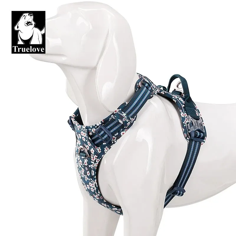 TRUELOVE Peitoral para Cães Ajustável Floral com Algodão e Liga de Alumínio - Imagem 4