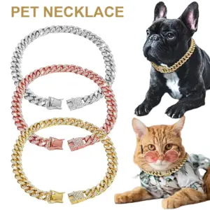 coleira corrente cubana para cães e gatos