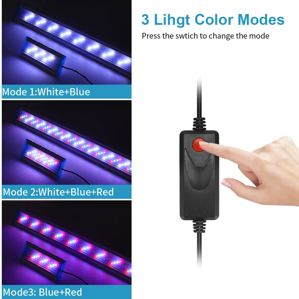 Luz LED para Aquário Expansível 220-240V com Clipe de 18-75CM - Imagem 2
