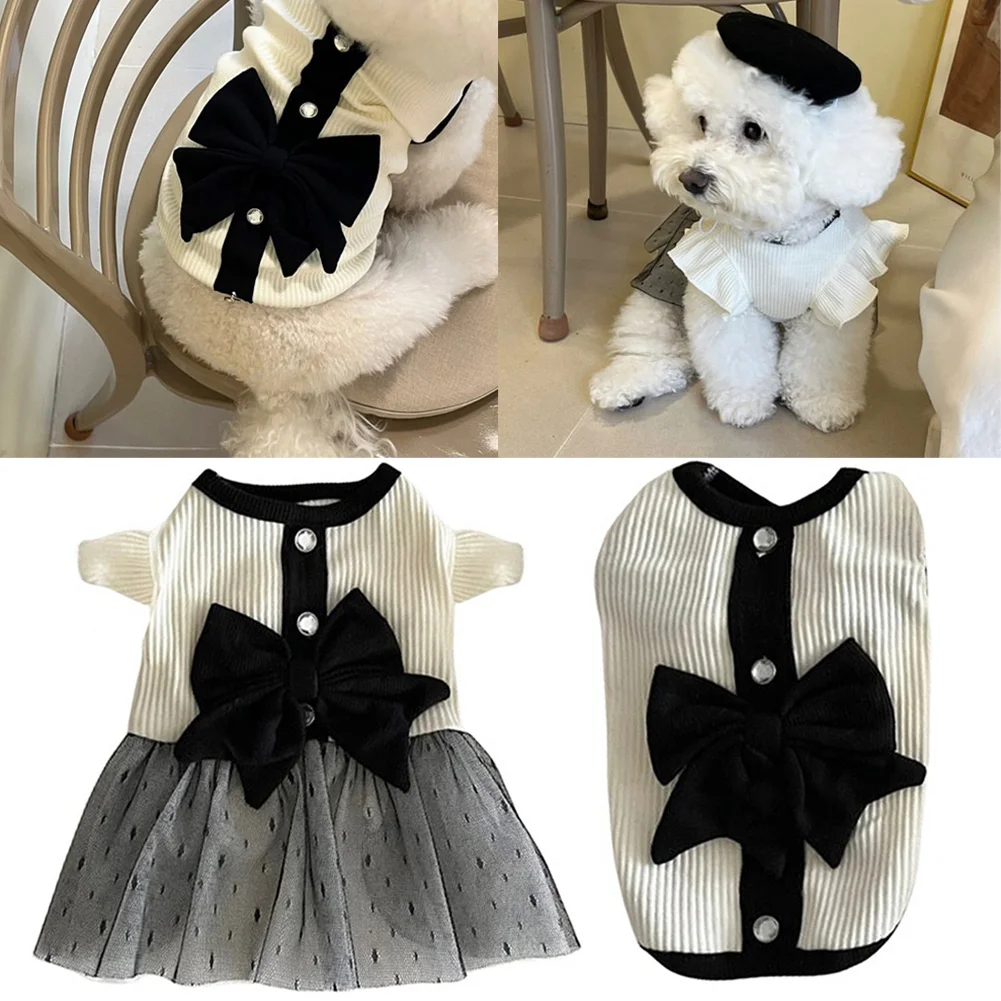 vestido para cães pequenos com laço