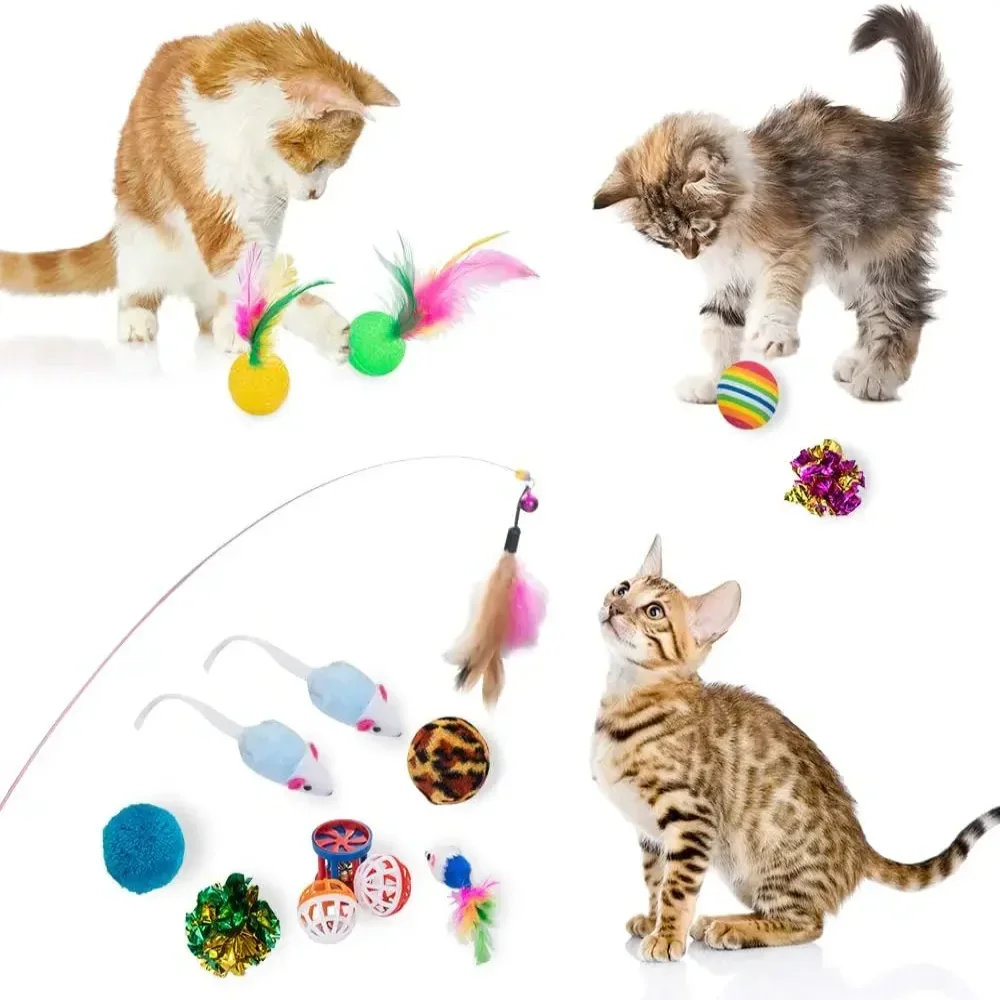 Kit de Brinquedos para Gatos 21 Peças com Ratos e Bolinhas - Imagem 3