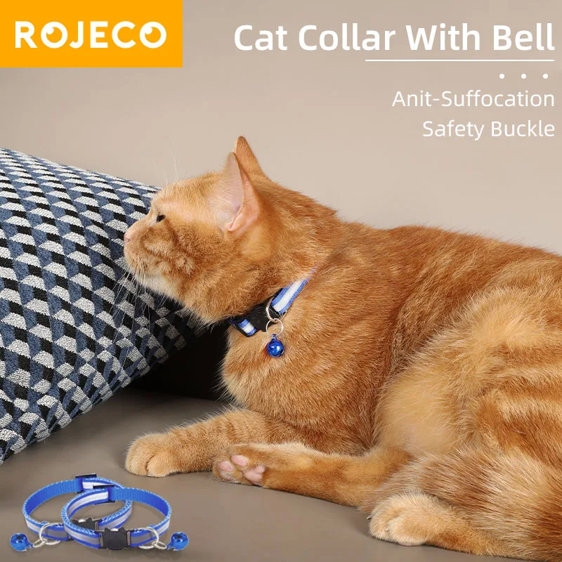 coleira para gatos com sino refletiva