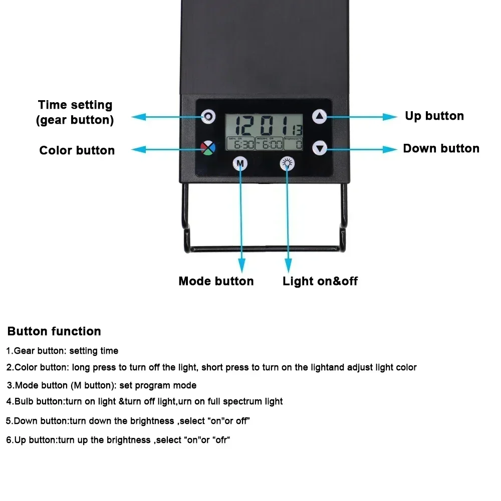 Lâmpada LED para Aquário 75-90 cm com Dimmer e Desligamento Automático - Imagem 2