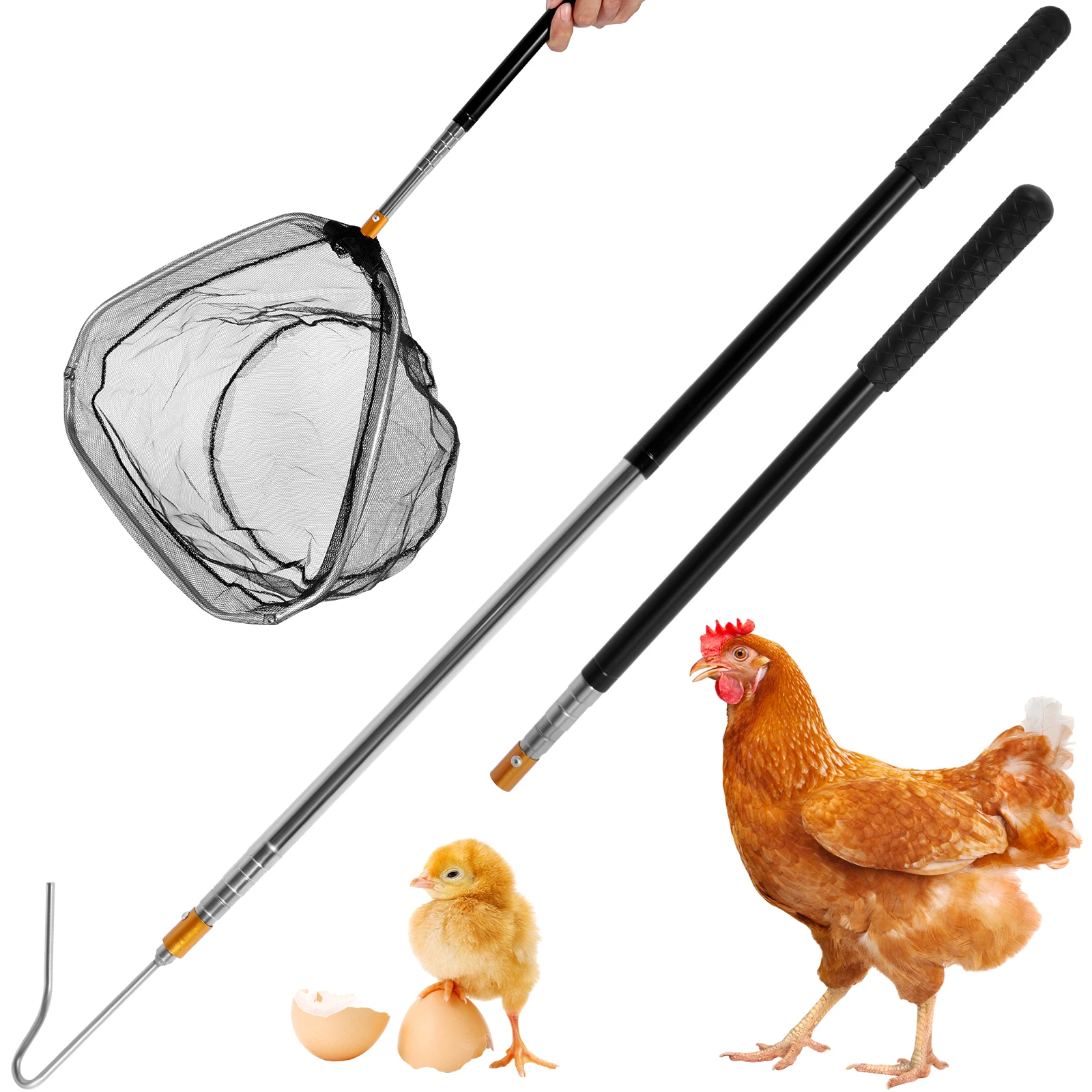 catcher de frango retrátil com gancho e rede