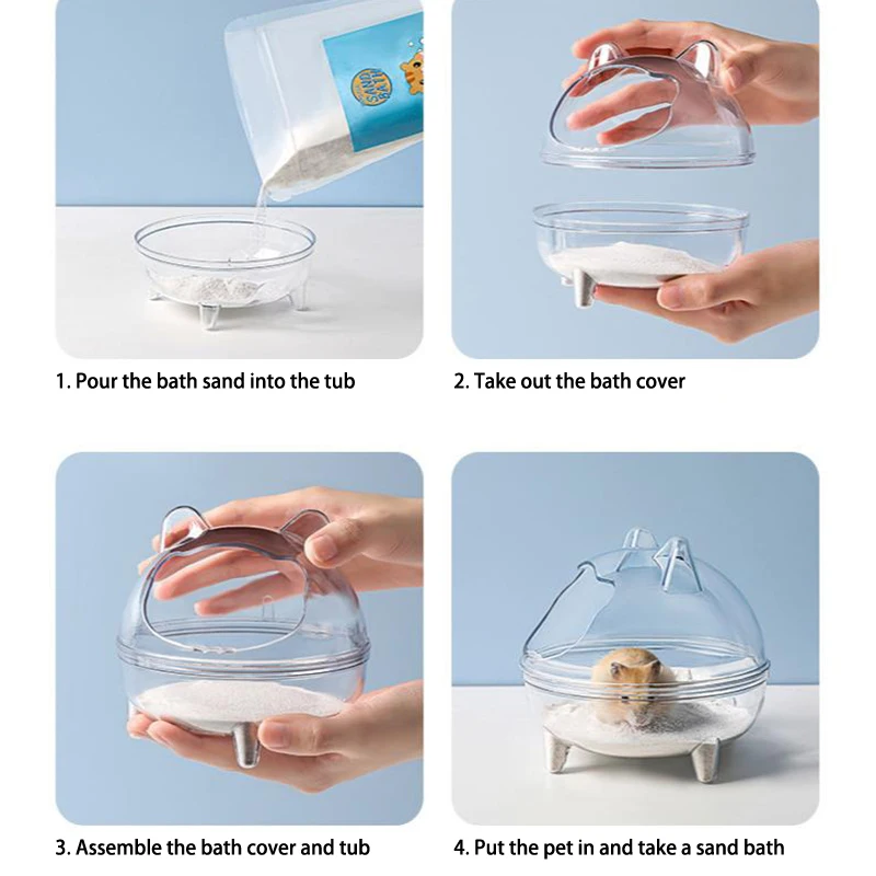 Banheiro para Hamster Transparente de PET com Porta Segura - Imagem 6