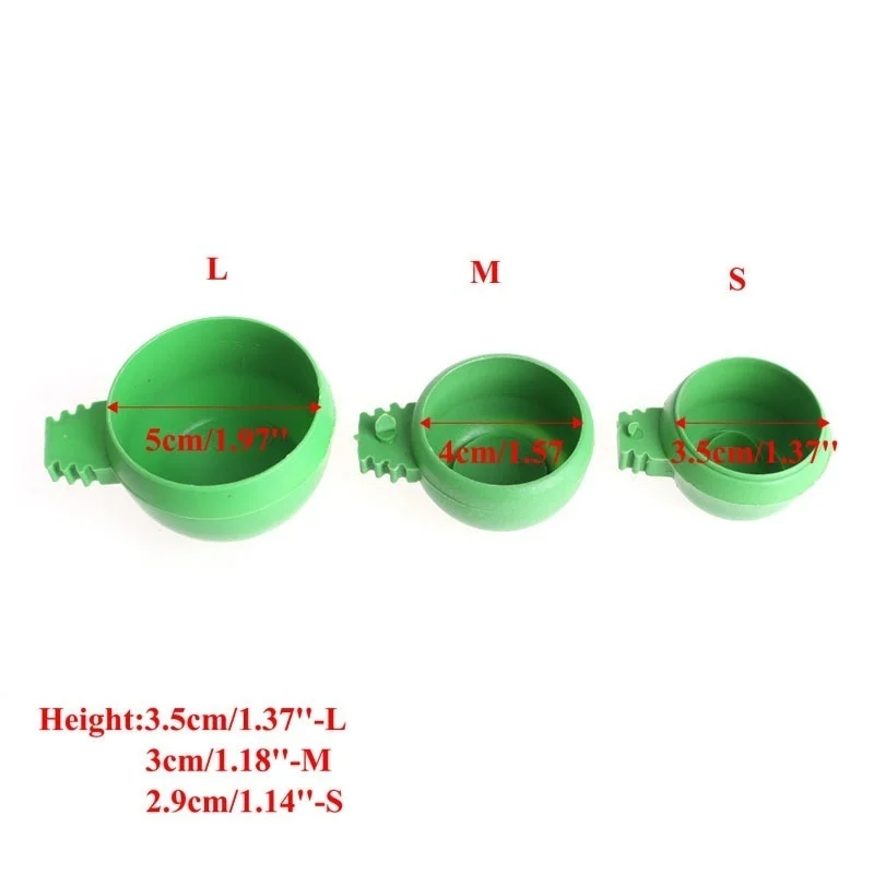 Comedouro Plástico para Pássaros e Papagaios Verde com Alça, Kit 3 Peças - Imagem 6