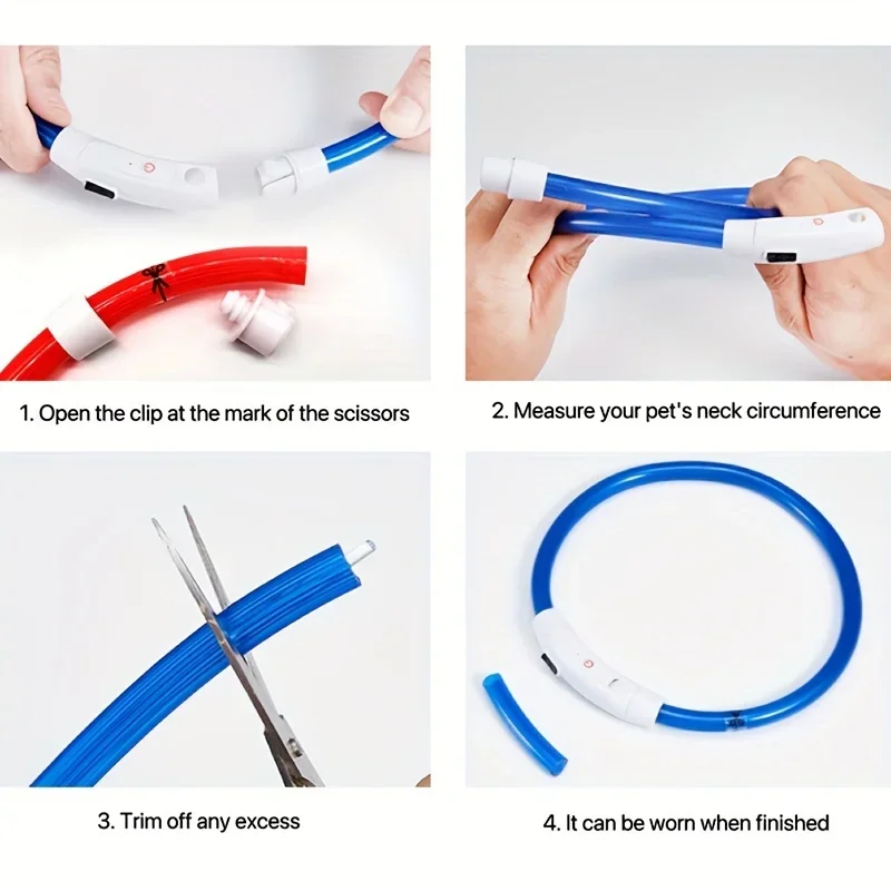 Coleira de Fibra Óptica para Cães Recarregável USB Luminosa - Imagem 6