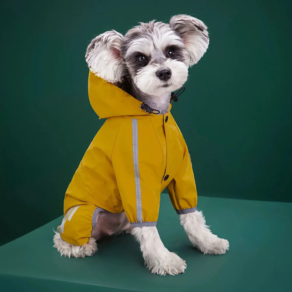 Capa de Chuva para Cães Pequenos com Capuz e Faixa Refletiva - Imagem 4