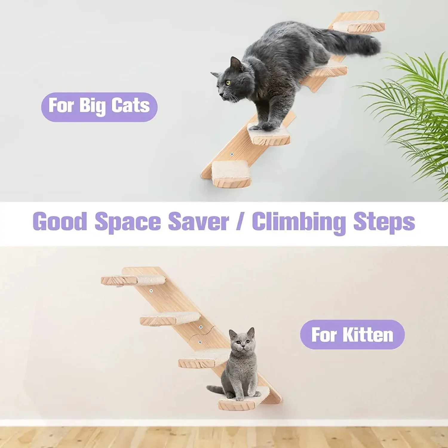 Prateleira de Escalada para Gatos de Parede com Corda de Sisal Reversível - Imagem 6