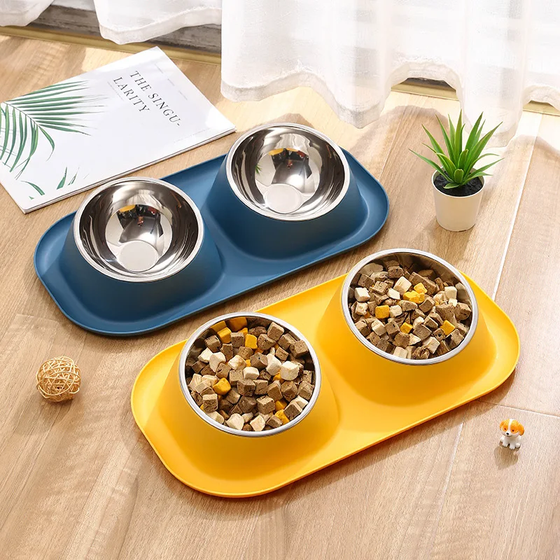 Tigela Dupla Inox para Gatos e Cães com Base Antiderrapante - Imagem 2