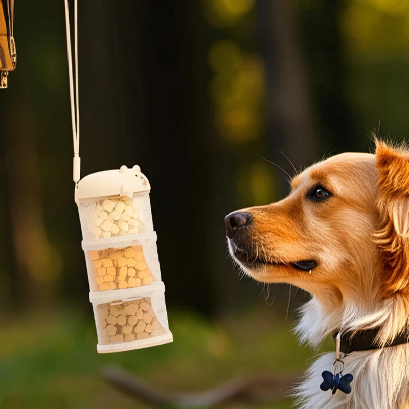 Recipiente para Ração de Cães 3 Camadas Transparente Selado Portátil - Imagem 5