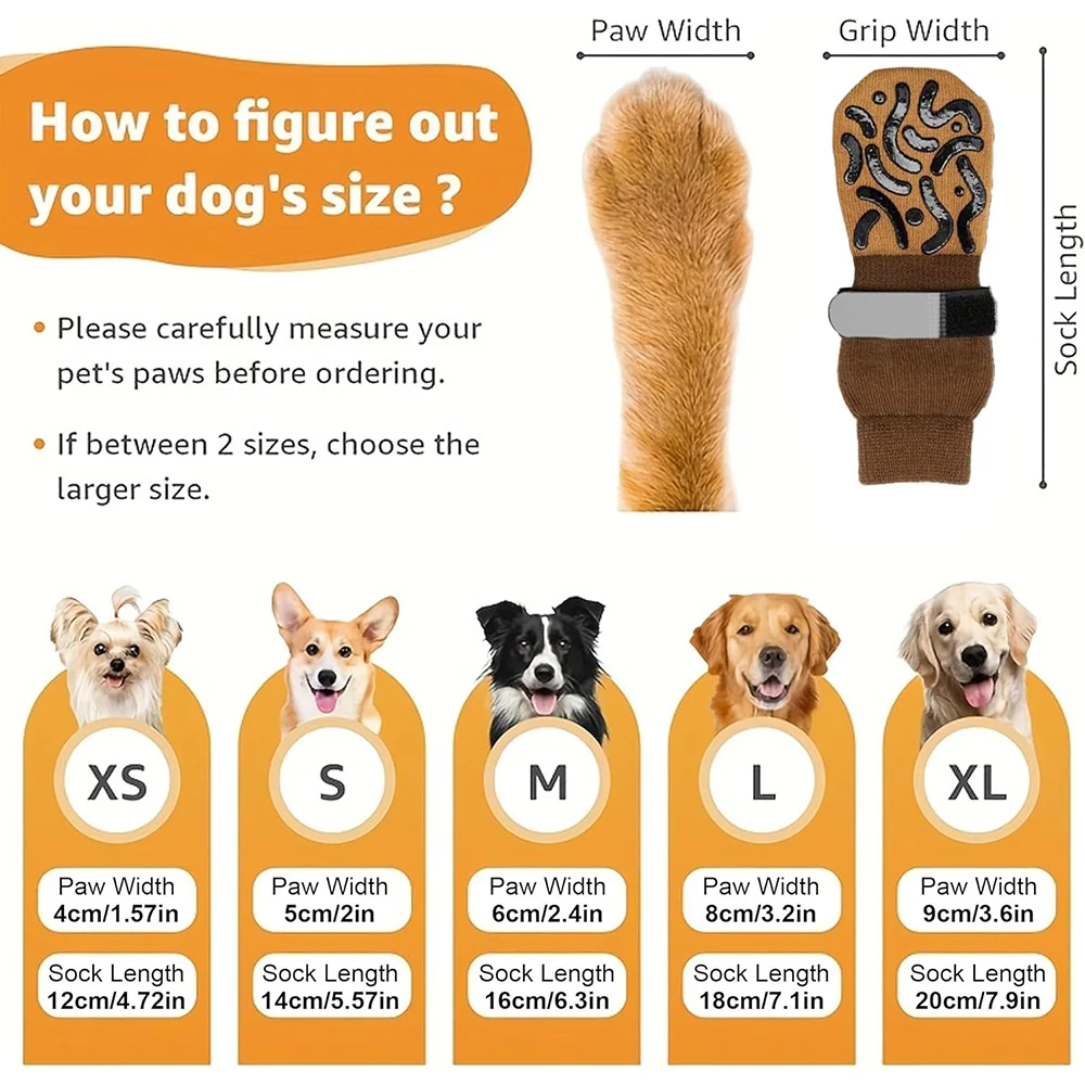Meias Antiderrapantes para Cães Grandes com Controle de Tração - Image 3